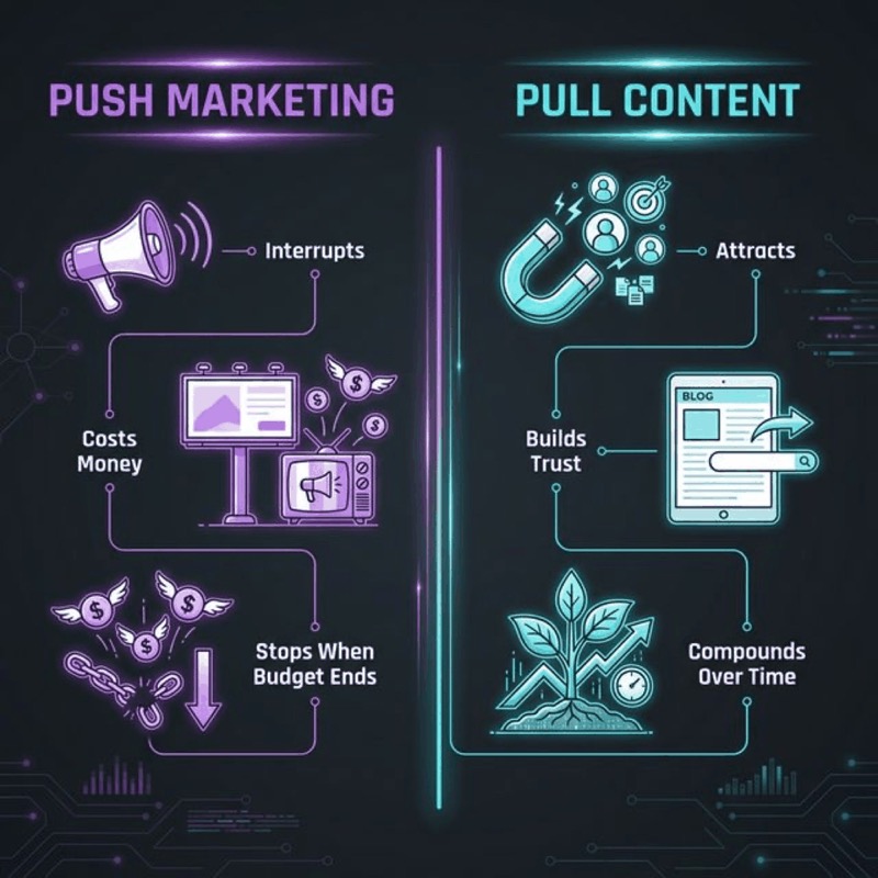 Push Marketing vs Pull Content